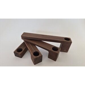 Wood 4 Taper Candle Holder Fold Out Rustic Primitive Farmhouse Decor 7x2 Inches